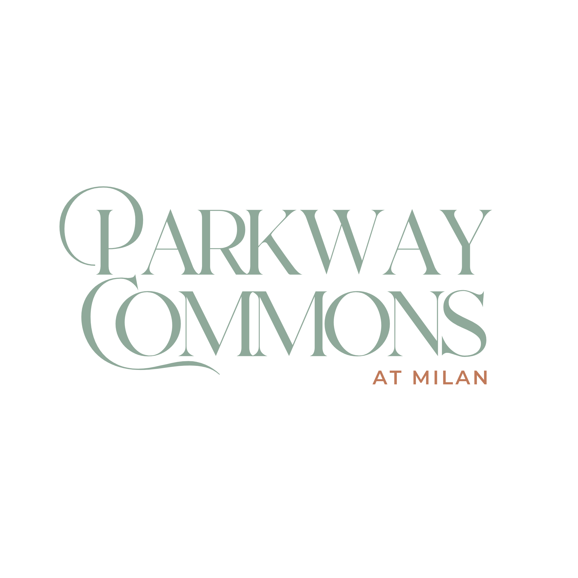 The image features the text "Parkway Commons at Milan" in a stylized font.